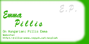 emma pillis business card